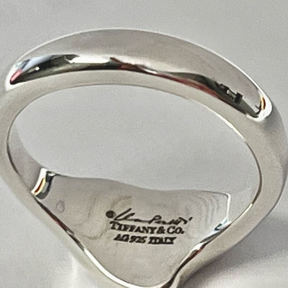 Tiffany & Co Elsa Peretti Full Heart Ring - Silver - sz 7.5 - Picture 4 of 8